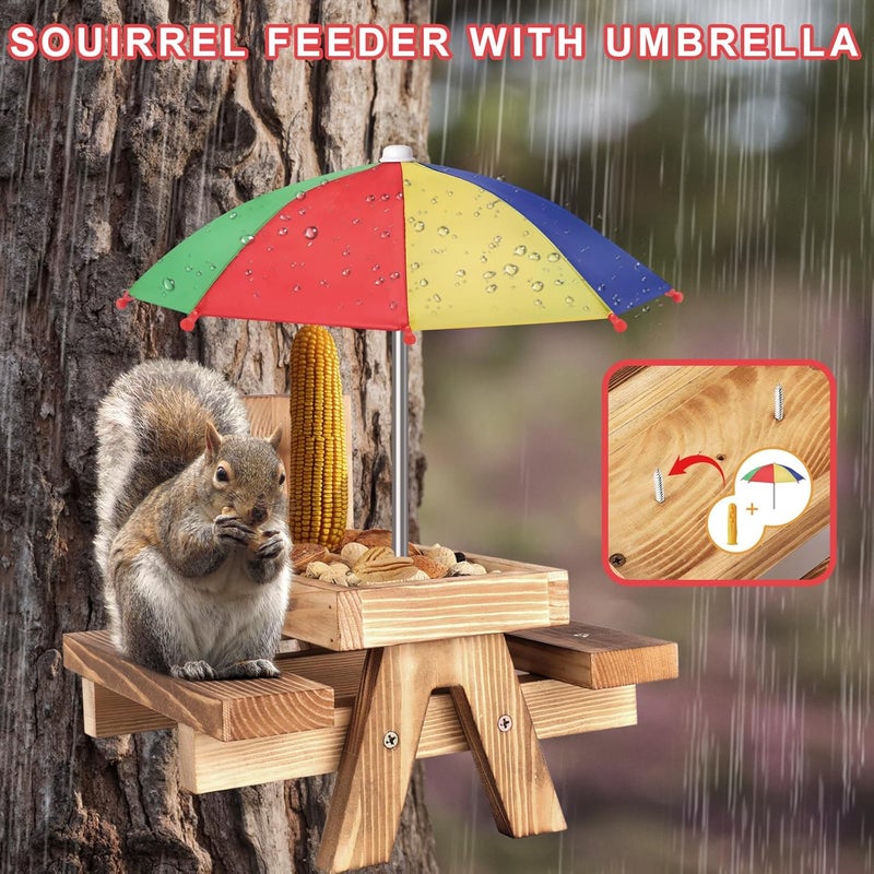 Gnodry Squirrel Picnic Table Feeder Replacement Mini Umbrella for Outside (Multiple Color 1) - Image 5